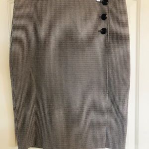 Ann Taylor Curvy Fit Pencil Skirt Button Detail